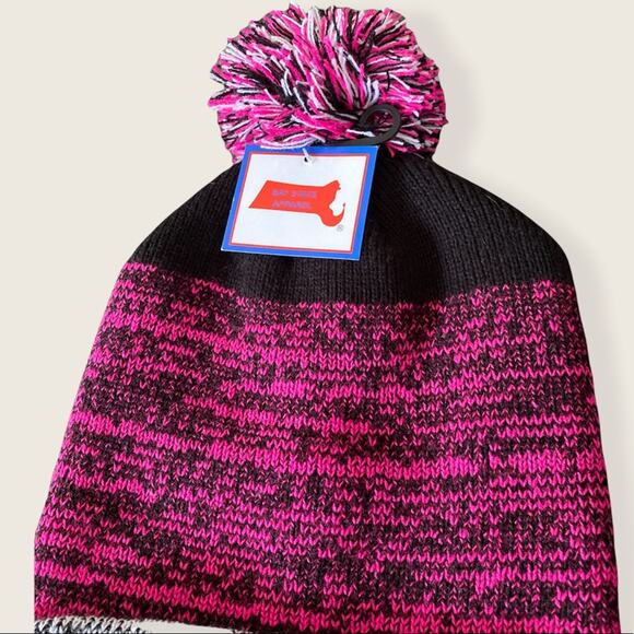 Bay State Pink and Black Boston Pom Pom Hat main image 4